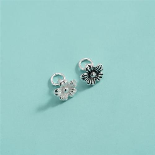 925 Sterling Silver Pendant Flower DIY Approx 3.3mm Sold By PC