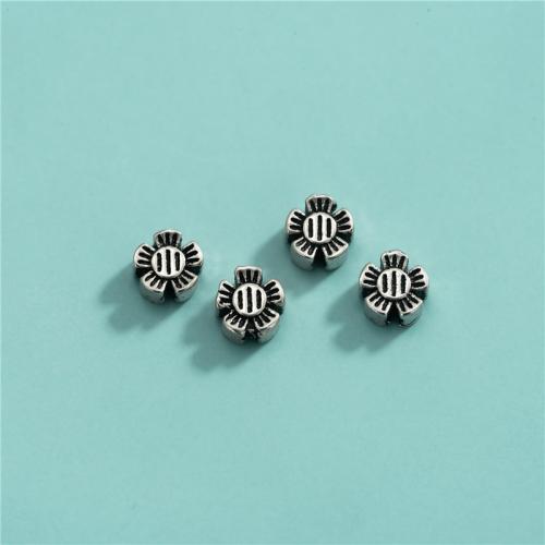 Spacer Perlen Schmuck, 925er Sterling Silber, Blume, Vintage & DIY, 5.60mm, Bohrung:ca. 0.9mm, verkauft von PC