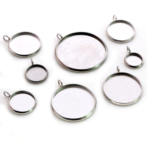 Stainless Steel Pendant Setting 304 Stainless Steel DIY original color Sold By Bag