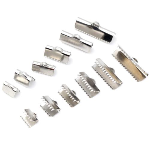 Crimp nastro in acciaio inox, 304 acciaio inox, DIY & formato differente per scelta, colore originale, 30PC/borsa, Venduto da borsa