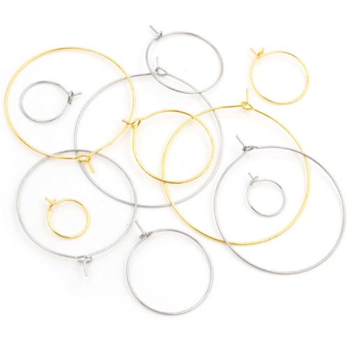 Stainless Steel Hoop fülbevaló Component, 304 rozsdamentes acél, DIY & különböző méretű a választás, több színt a választás, 50PC-k/Bag, Által értékesített Bag