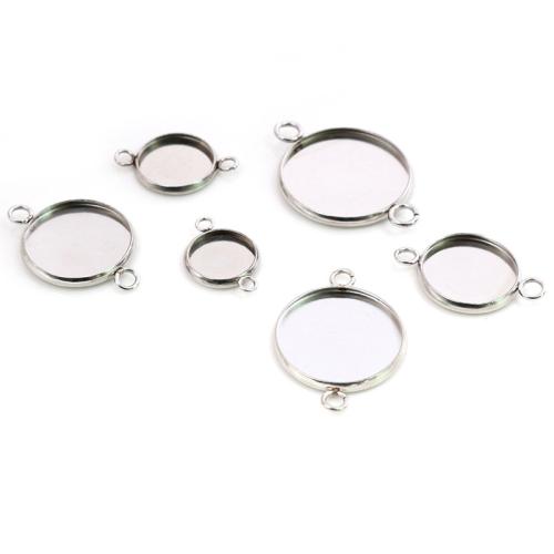 304 acciaio inox accessori connettori cabochon, DIY & formato differente per scelta, colore originale, 10PC/borsa, Venduto da borsa