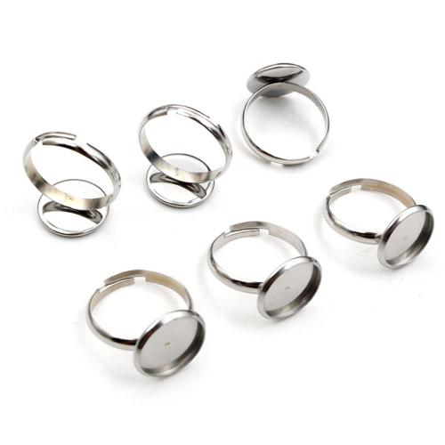 304 Stainless Steel Bezel Ring Base DIY original color Sold By Bag