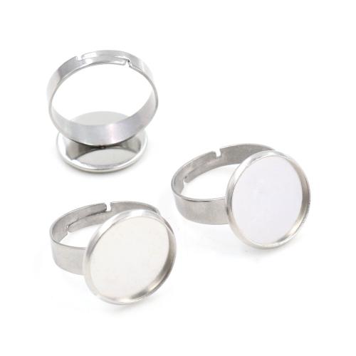 304 Cruach dhosmálta Bezel Ring Bonn, DIY & méid éagsúla do rogha, dath bunaidh, 10ríomhairí pearsanta/Mála, Díolta De réir Mála