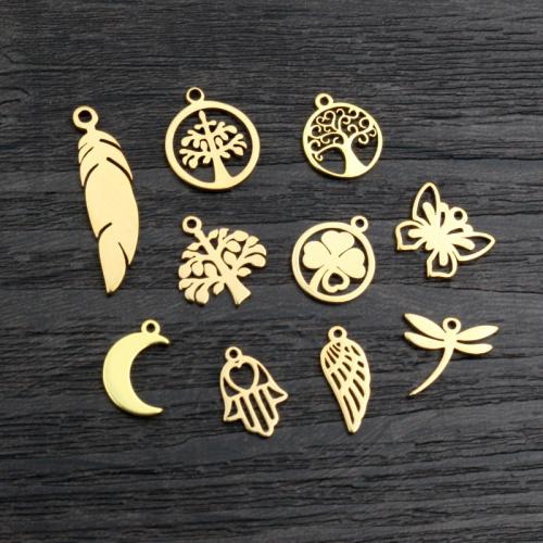 Stainless Steel Pendants 304 Stainless Steel DIY golden Sold By PC