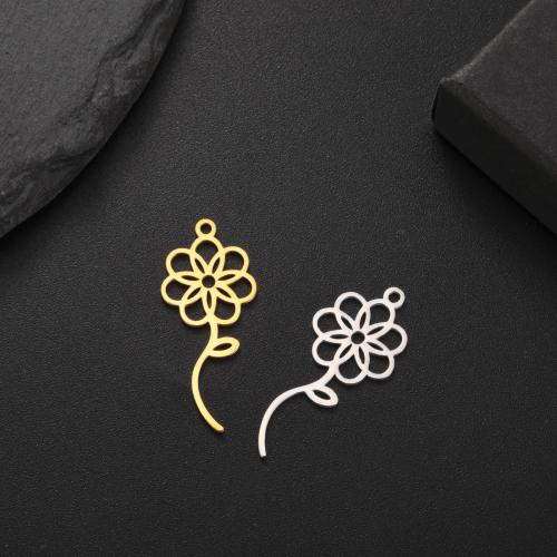 Stainless Steel Flower Pendant 304 Stainless Steel DIY & hollow Sold By PC