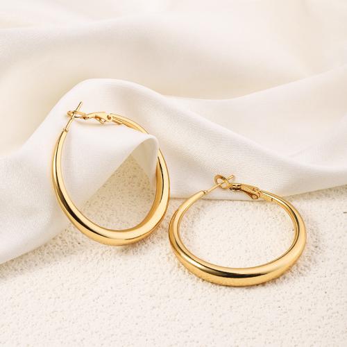 Stainless Steel Lever Terug Earring, 304 roestvrij staal, 18K verguld, mode sieraden & voor vrouw, gouden, 40x45mm, Verkocht door pair