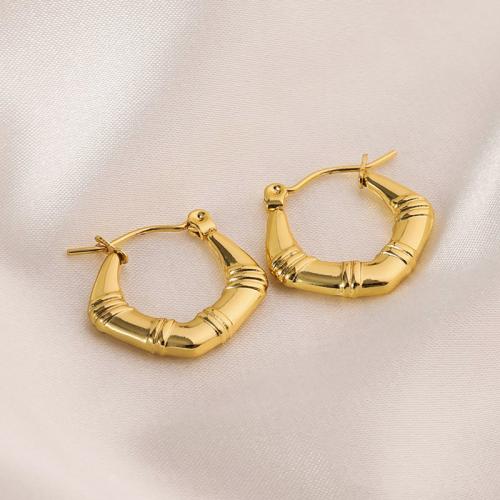 Stainless Steel Lever Terug Earring, 304 roestvrij staal, 18K verguld, mode sieraden & voor vrouw, gouden, 20x20mm, Verkocht door pair