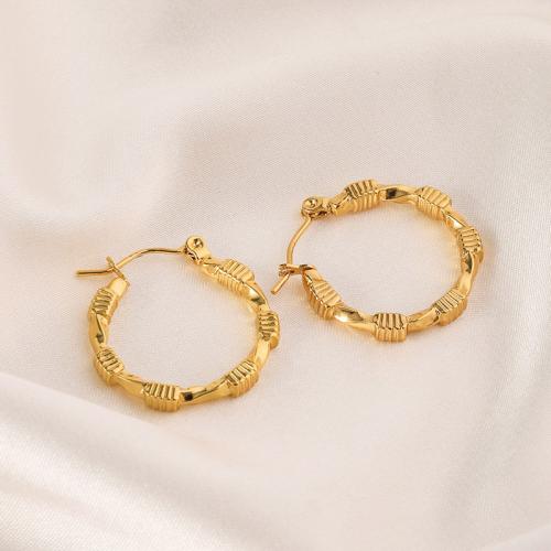 Cruach dhosmálta Lever Back Earring, 304 Cruach dhosmálta, 18K ór plátáilte, jewelry faisin & do bhean, órga, 23x25mm, Díolta De réir Péire