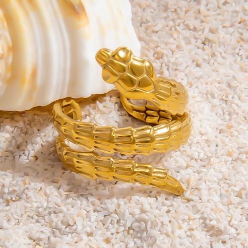 Stainless Steel Finger Ring 304 Stainless Steel Snake fashion jewelry & for woman golden Sold By PC