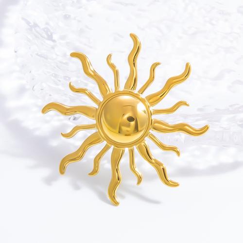 Fashion Brooch Jewelry 304 Stainless Steel 18K gold plated fashion jewelry & for woman golden 36.81mm Sold By PC