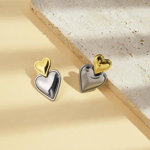 Stainless Steel Stud Earrings 304 Stainless Steel Heart fashion jewelry & for woman Sold By Pair