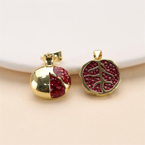 Brass Jewelry Pendants Garnet gold color plated DIY & enamel nickel lead & cadmium free Sold By PC