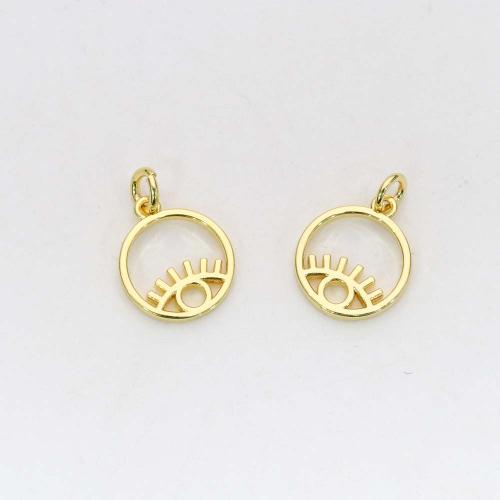 Brass Jewelry Pendants Round gold color plated DIY nickel lead & cadmium free Sold By PC