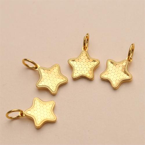 Brass Jewelry Pendants Star gold color plated DIY nickel lead & cadmium free Sold By PC