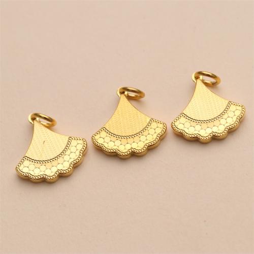 Brass Jewelry Pendants Ginkgo Leaf gold color plated DIY nickel lead & cadmium free Sold By PC