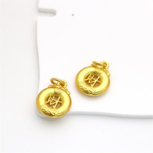 Brass Jewelry Pendants Round gold color plated DIY nickel lead & cadmium free Sold By PC