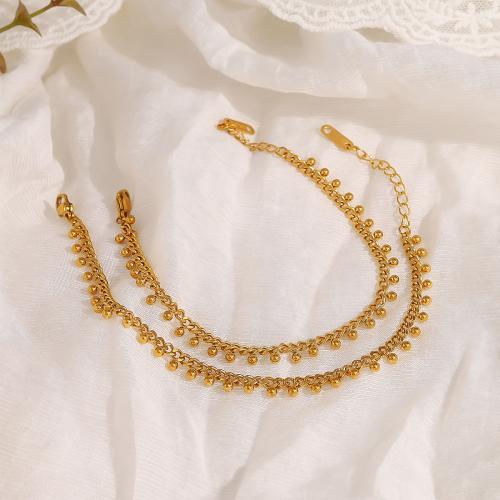 Stainless Steel Jewelry Bracelet 304 Stainless Steel with 3cm extender chain gold color plated fashion jewelry golden Length 16.5 cm Sold By PC