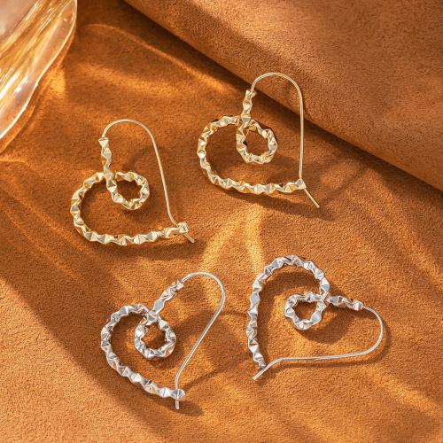 Brass Stud Earring Heart plated fashion jewelry nickel lead & cadmium free Sold By Pair