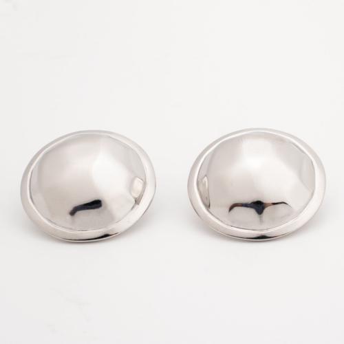 Stainless Steel Stud Earrings 304 Stainless Steel Round Vacuum Ion Plating fashion jewelry & for woman Sold By Pair