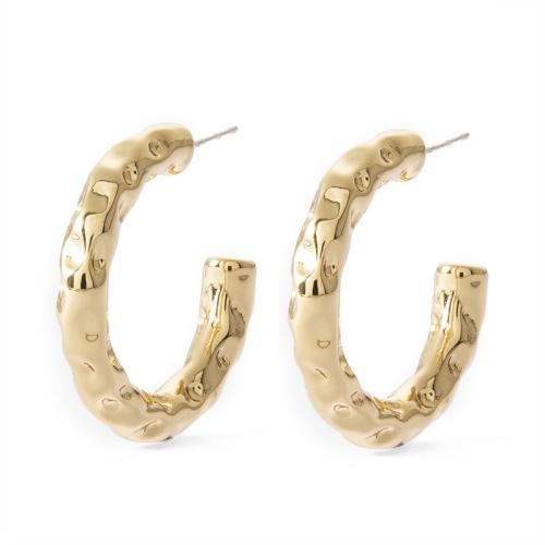 Brass Stud Earring plated for woman 37mm Sold By Pair