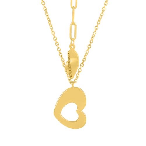 Stainless Steel Jewelry Necklace 304 Stainless Steel Heart Vacuum Ion Plating for woman gold Length Approx 47.7 cm Sold By PC