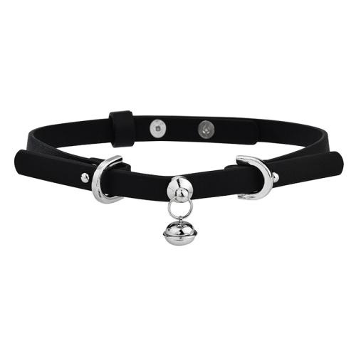 Fashion Choker Necklace Zinc Alloy with PU Leather plated fashion jewelry & for woman black Length Approx 40 cm Sold By PC