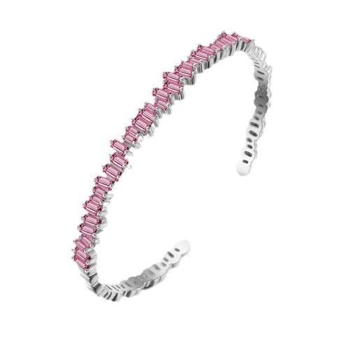 Cilindrata Zircone Bracciale in ottone micro pavimenta, Micro spianare cubic zirconia & per la donna, nessuno, Venduto da PC