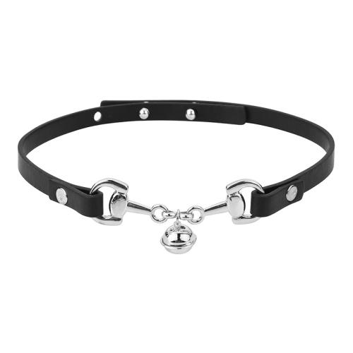 Fashion Choker halskæde, Zinc Alloy, med PU, forgyldt, mode smykker & for kvinde, flere farver til valg, Længde Ca. 40 cm, Solgt af PC