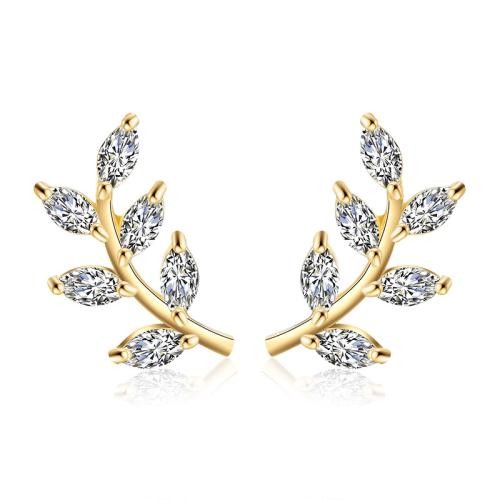 Cubic Zirconia Micro Pave Brass Earring micro pave cubic zirconia & for woman Sold By Pair