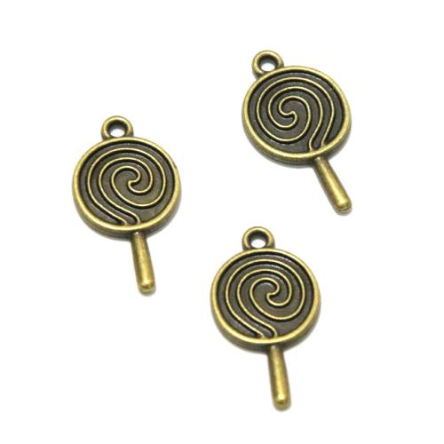 Zinc Alloy Pendants Lollipop antique bronze color plated DIY Sold By Bag