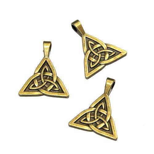 Pendentifs en alliage de zinc, triangle, Plaqué de couleur de bronze antique, DIY, 27.30x23mm, 50PC/sac, Vendu par sac