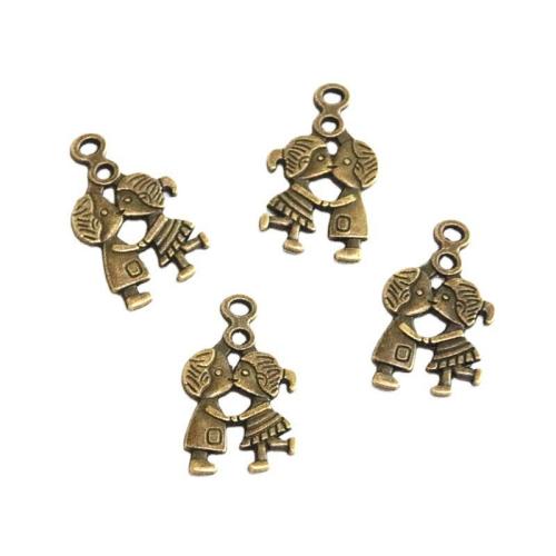 Zinc Alloy Pendler, Par, antik bronze farve forgyldt, du kan DIY, 28x16.10mm, 60pc'er/Bag, Solgt af Bag