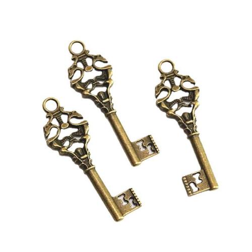 Zinklegering Key Hangers, Zinc Alloy, Ronde, antiek brons plated, DIY, 48.30x15.70mm, 50pC's/Bag, Verkocht door Bag