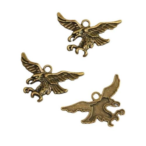 Zinc Alloy Animal Pendants Eagle antique bronze color plated DIY Sold By Bag