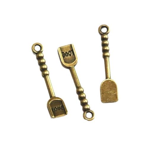 Zinc Alloy Pendler, Skovl, antik bronze farve forgyldt, du kan DIY, 29.50x6.50mm, 100pc'er/Bag, Solgt af Bag