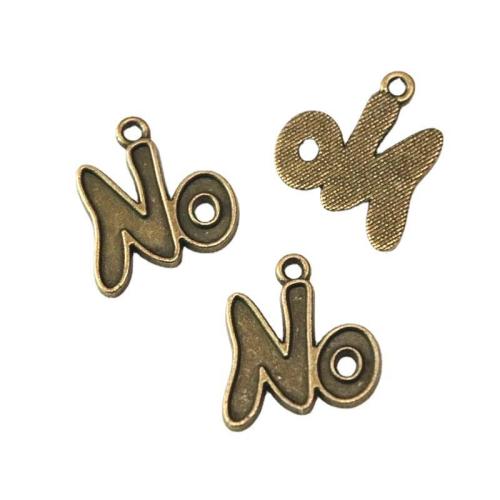 Zinc Alloy Pendants Alphabet Letter antique bronze color plated DIY Sold By Bag