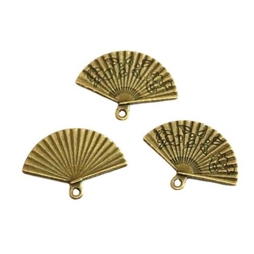 Zinc Alloy Pendants Fan antique bronze color plated DIY Sold By Bag