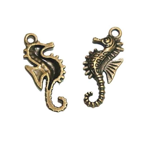 Zinc Alloy Animal Pendants Seahorse antique bronze color plated DIY Sold By Bag