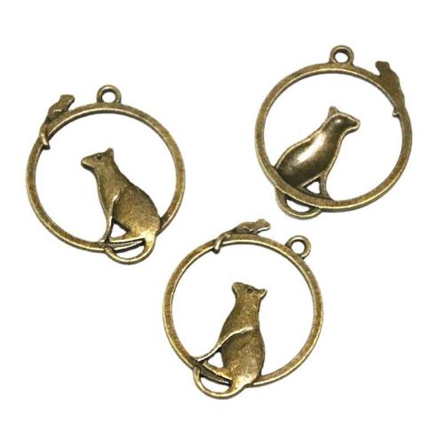 Zinc Alloy Animal Pendants Mouse antique bronze color plated DIY Sold By Bag