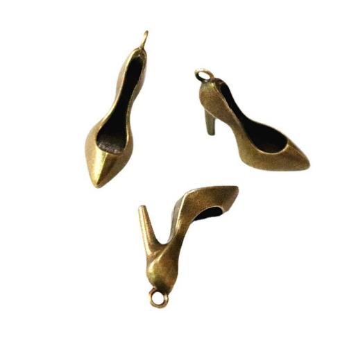 Zinc Alloy Shoes Pendants antique bronze color plated DIY Sold By Bag