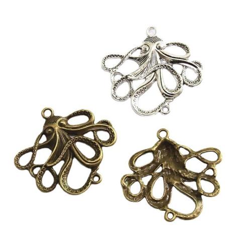 Zinc Alloy Animal Pendants Octopus plated DIY Sold By Bag