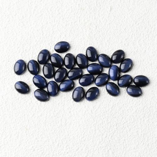 Edelstein Cabochons, Tigerauge, oval, poliert, DIY, blau, 10x13.80x5mm, verkauft von PC