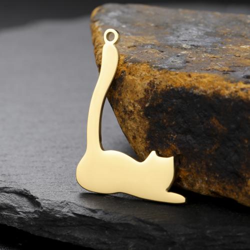 Stainless Steel Animal Pendants 304 Stainless Steel Cat DIY Sold By PC