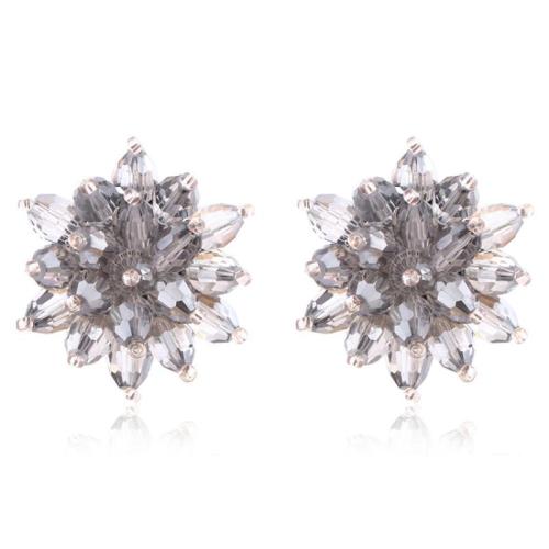 Zinc Alloy Stud Earring with Crystal fashion jewelry & for woman Sold By Pair