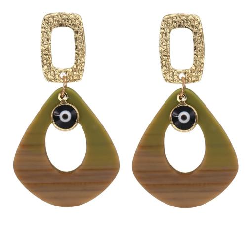 Acrylic Jewelry Earring with Zinc Alloy fashion jewelry & for woman Sold By Pair