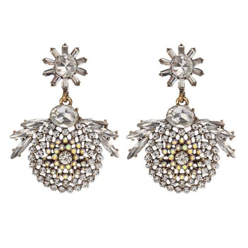 Zinc Alloy Stud Earring with Rhinestone fashion jewelry & for woman Sold By Pair