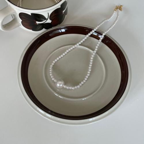 Plastic Pearl Necklace fashion jewelry & for woman Length Approx 45 cm Sold By PC