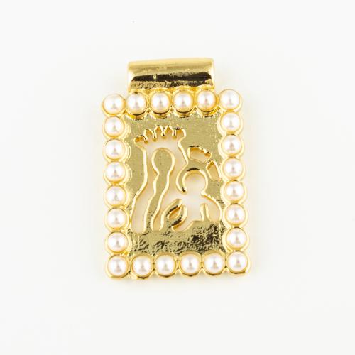 Brass Jewelry Pendants with Plastic Pearl fashion jewelry & Unisex golden Approx 2mm Sold By PC