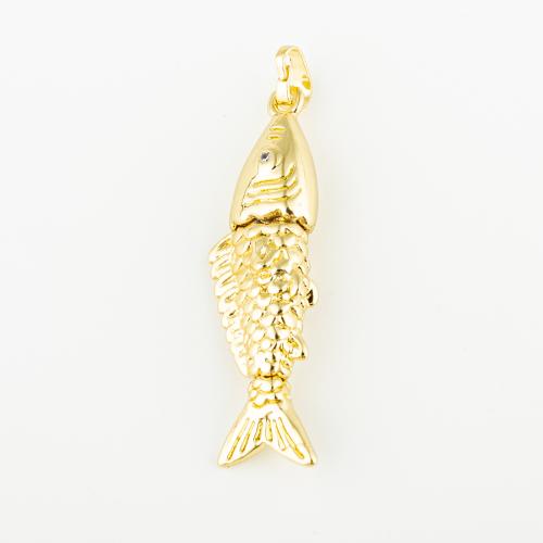 Brass Jewelry Pendants Fish fashion jewelry & Unisex golden Approx 3mm Sold By PC